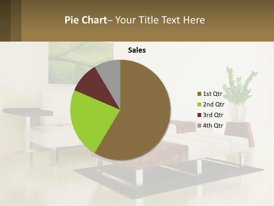 A Living Room With A White Couch And A Coffee Table PowerPoint Template