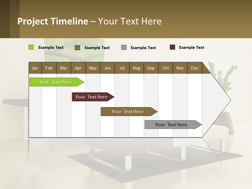 A Living Room With A White Couch And A Coffee Table PowerPoint Template