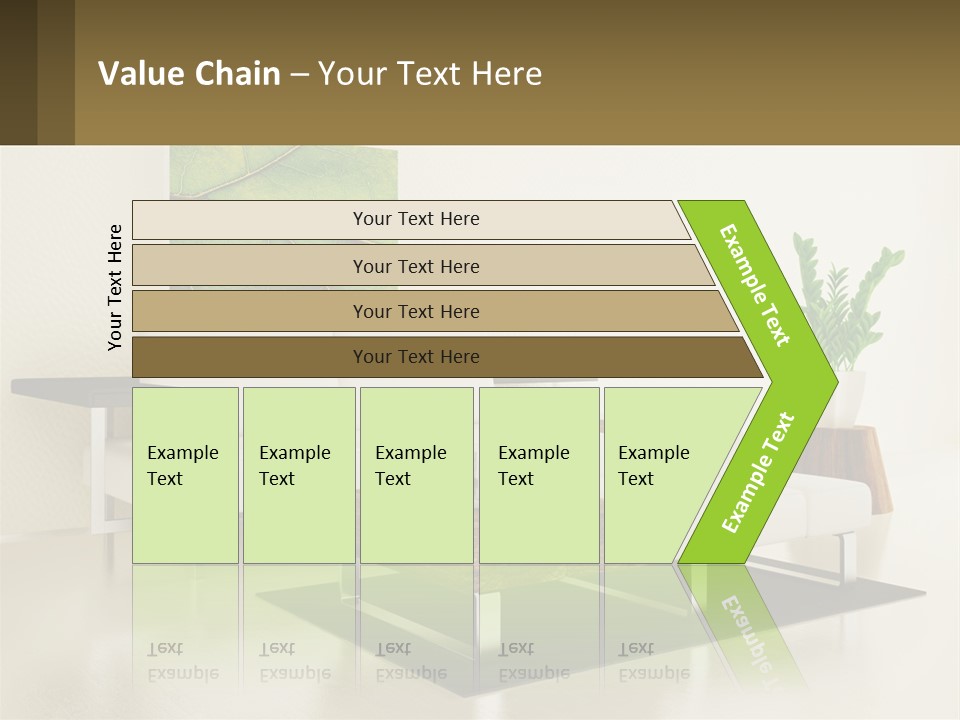 A Living Room With A White Couch And A Coffee Table PowerPoint Template
