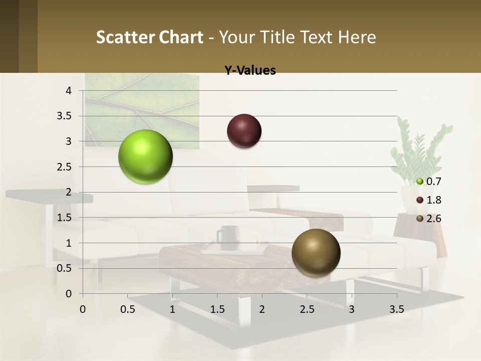 A Living Room With A White Couch And A Coffee Table PowerPoint Template