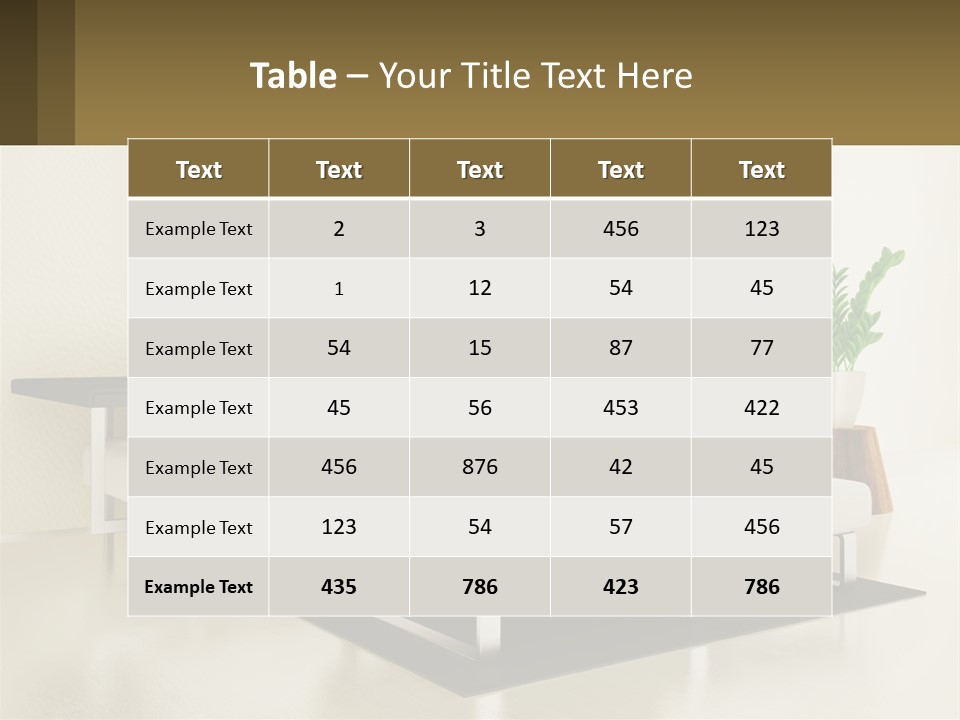 A Living Room With A White Couch And A Coffee Table PowerPoint Template