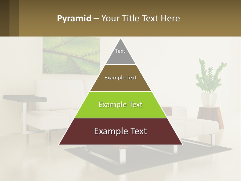 A Living Room With A White Couch And A Coffee Table PowerPoint Template