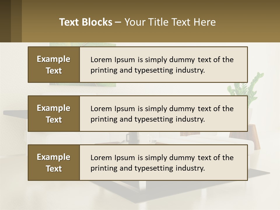 A Living Room With A White Couch And A Coffee Table PowerPoint Template
