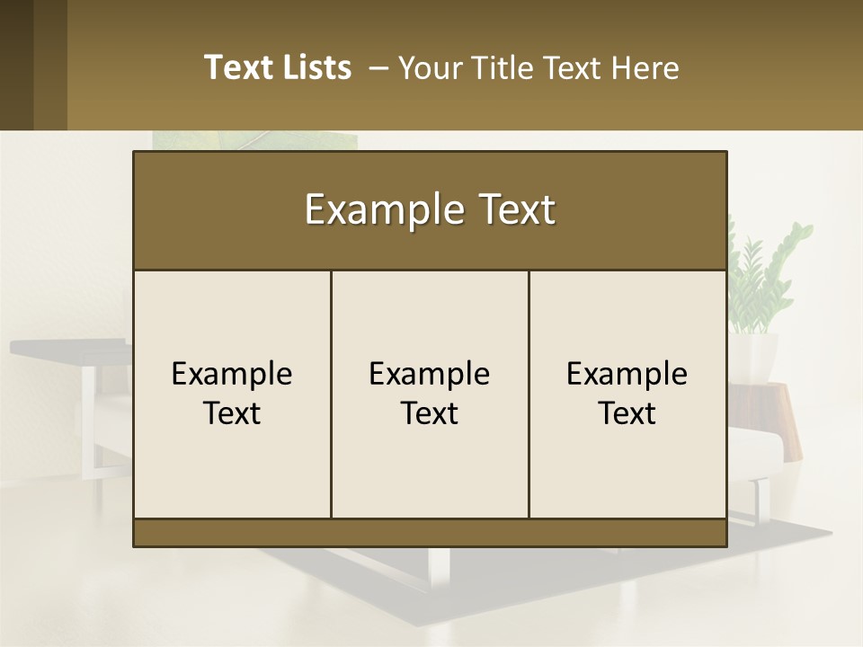 A Living Room With A White Couch And A Coffee Table PowerPoint Template