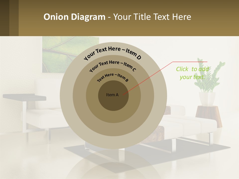 A Living Room With A White Couch And A Coffee Table PowerPoint Template