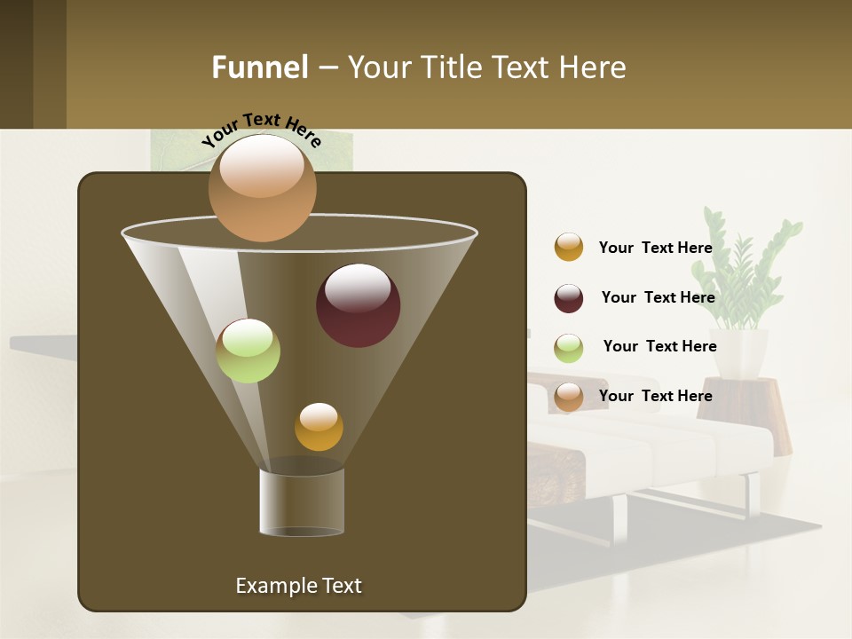 A Living Room With A White Couch And A Coffee Table PowerPoint Template