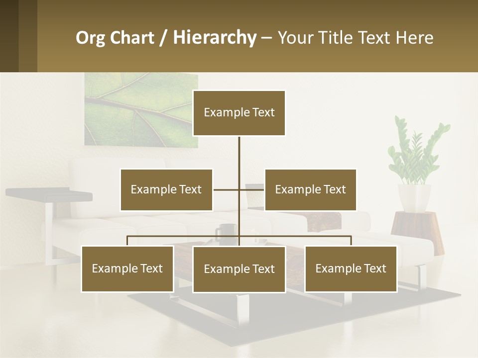 A Living Room With A White Couch And A Coffee Table PowerPoint Template