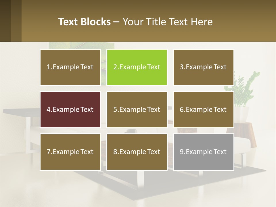 A Living Room With A White Couch And A Coffee Table PowerPoint Template