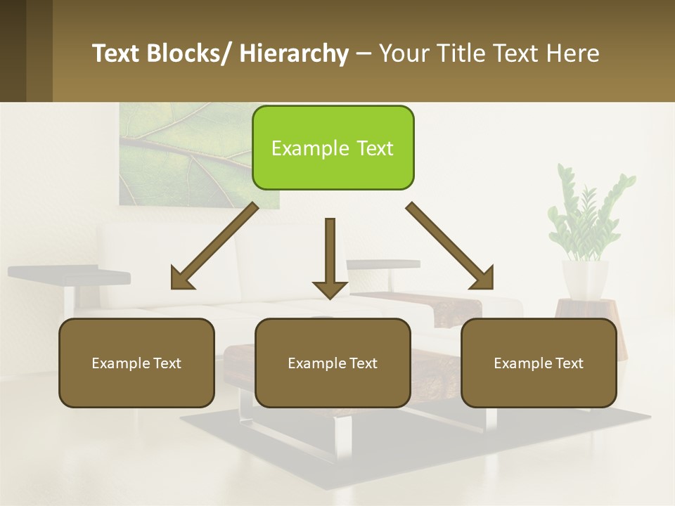 A Living Room With A White Couch And A Coffee Table PowerPoint Template