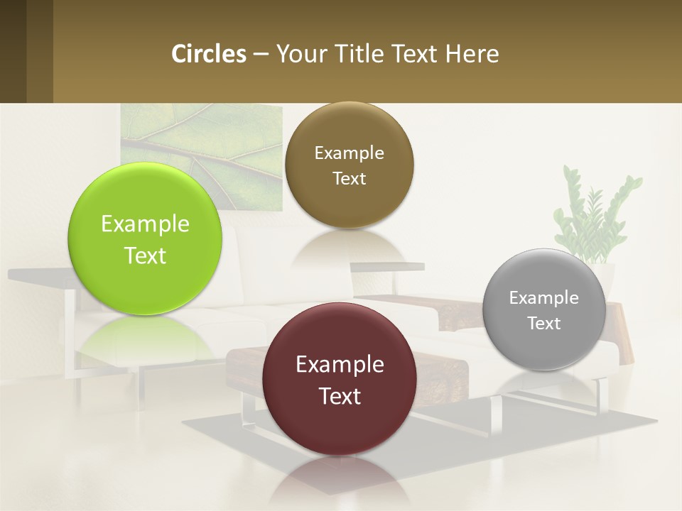 A Living Room With A White Couch And A Coffee Table PowerPoint Template