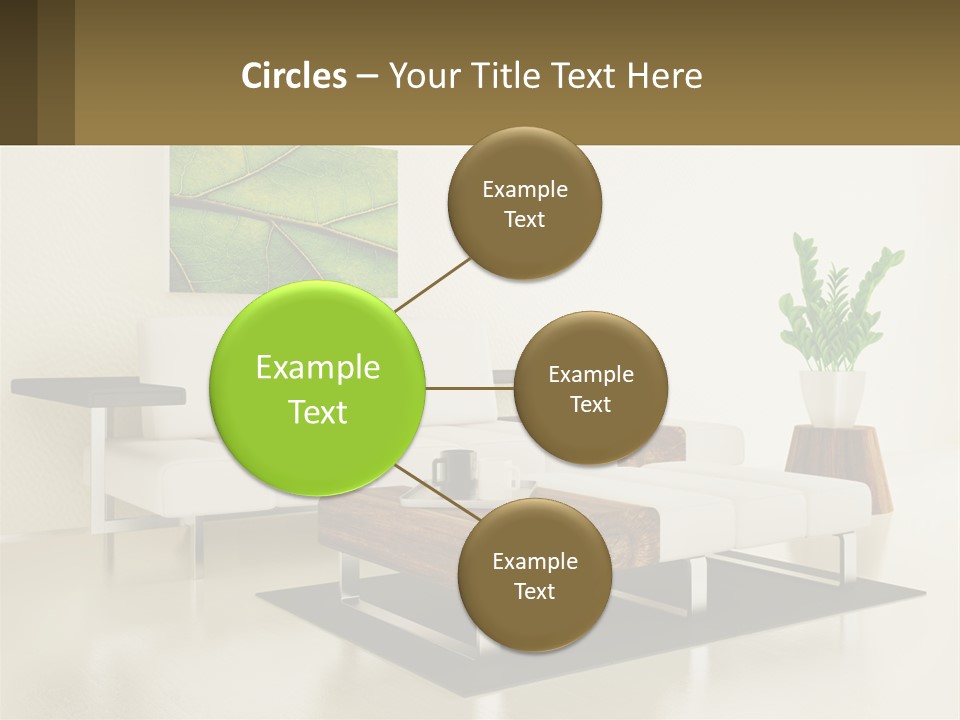 A Living Room With A White Couch And A Coffee Table PowerPoint Template