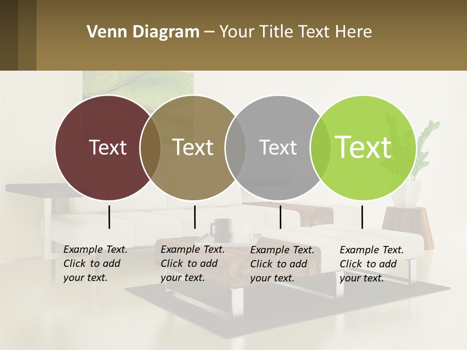 A Living Room With A White Couch And A Coffee Table PowerPoint Template