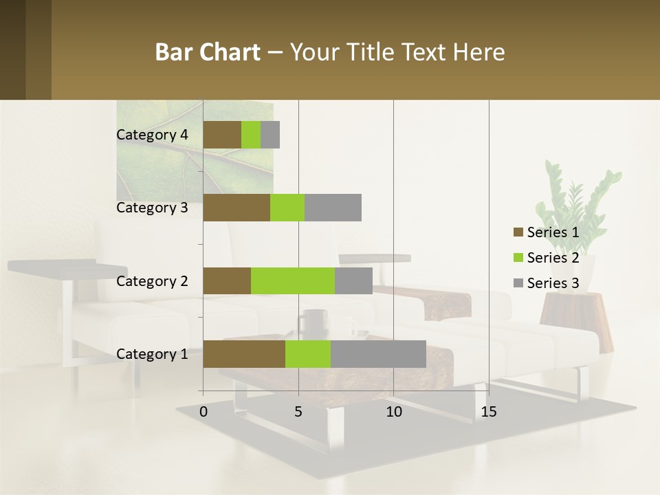 A Living Room With A White Couch And A Coffee Table PowerPoint Template