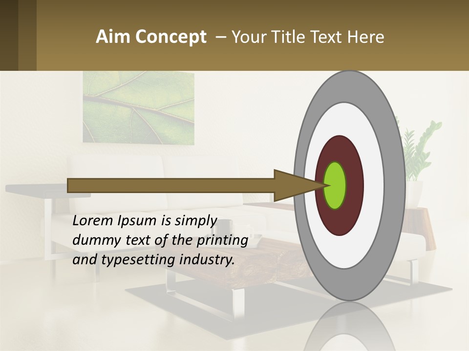 A Living Room With A White Couch And A Coffee Table PowerPoint Template