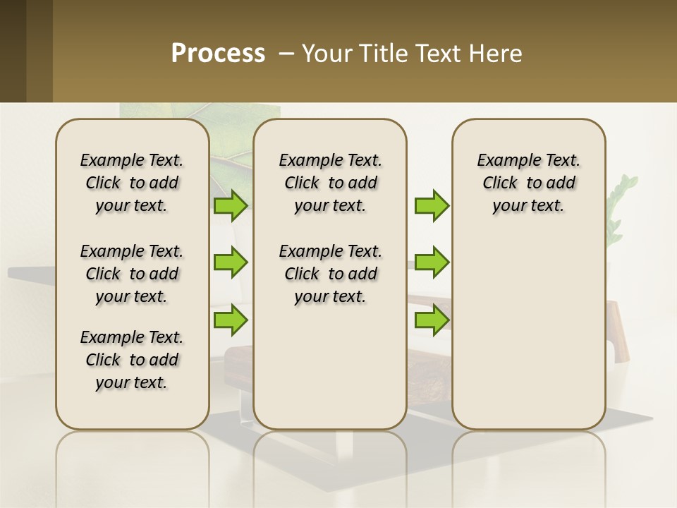 A Living Room With A White Couch And A Coffee Table PowerPoint Template