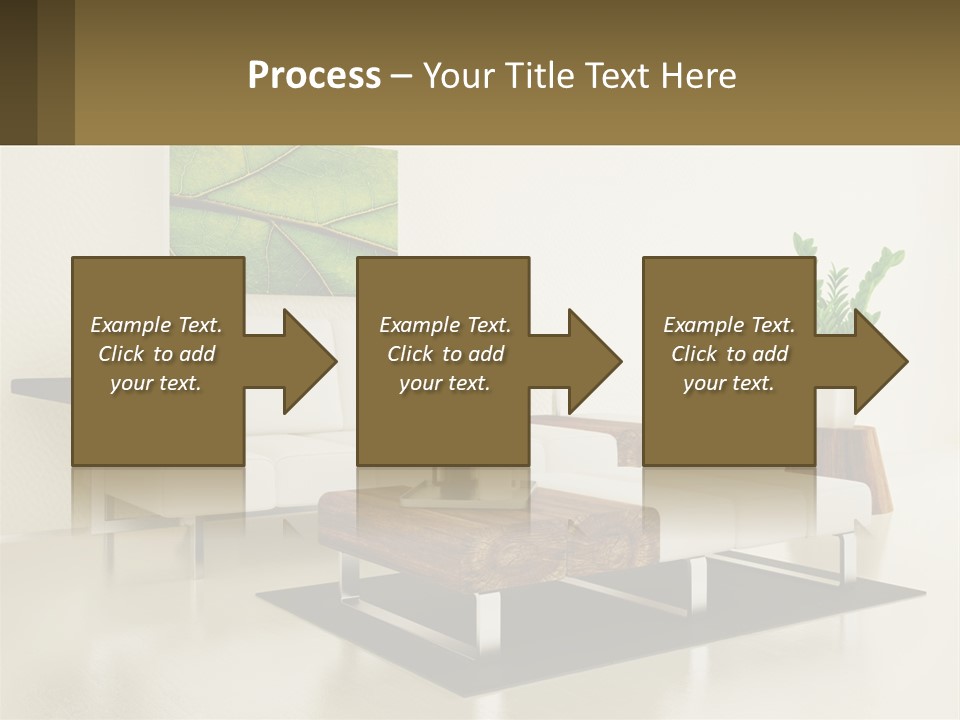 A Living Room With A White Couch And A Coffee Table PowerPoint Template