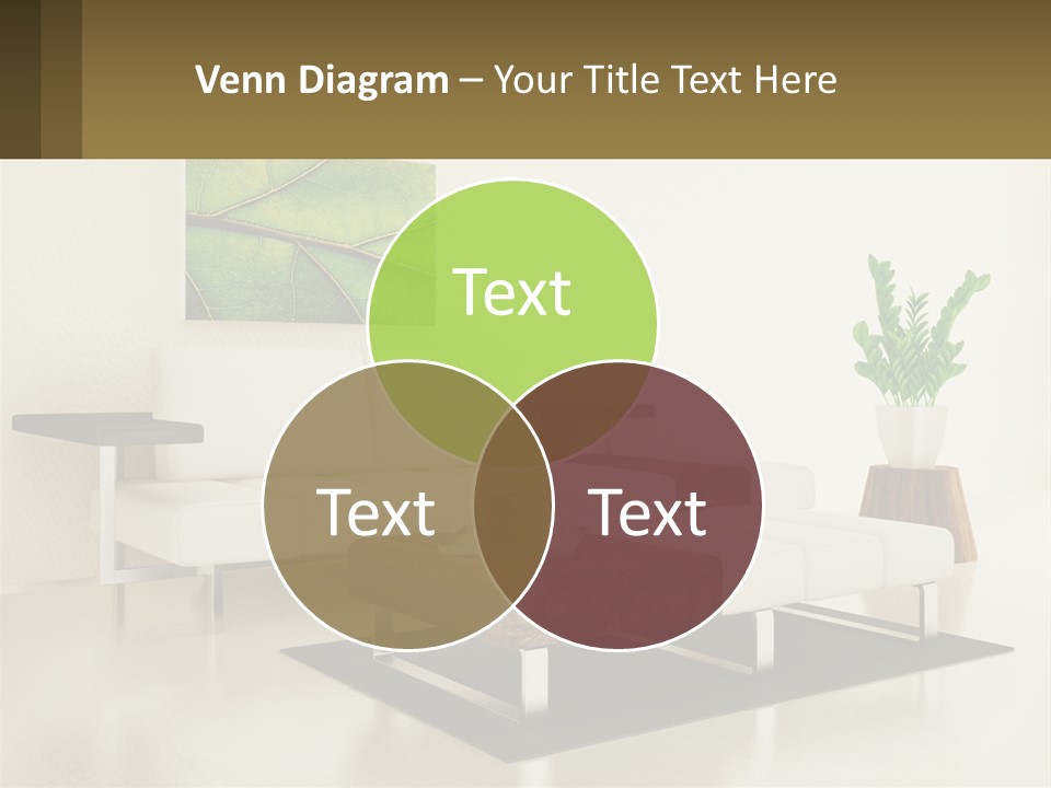 A Living Room With A White Couch And A Coffee Table PowerPoint Template