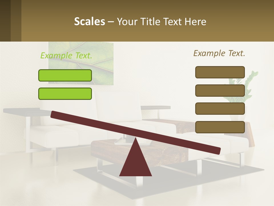 A Living Room With A White Couch And A Coffee Table PowerPoint Template