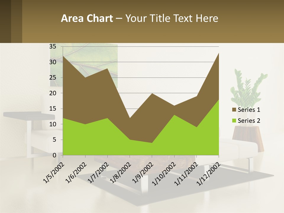 A Living Room With A White Couch And A Coffee Table PowerPoint Template