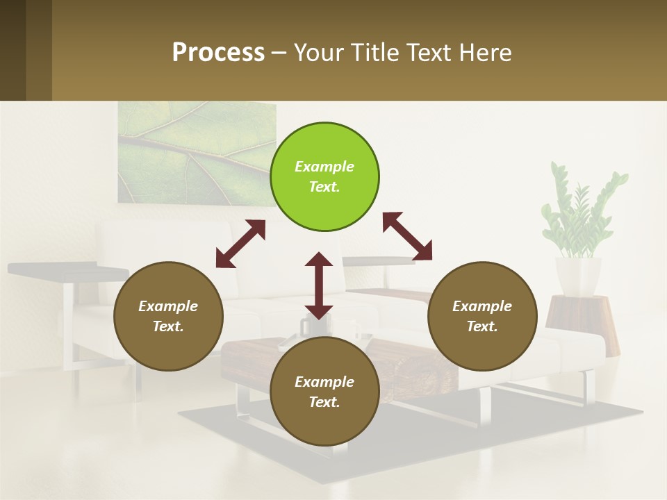 A Living Room With A White Couch And A Coffee Table PowerPoint Template
