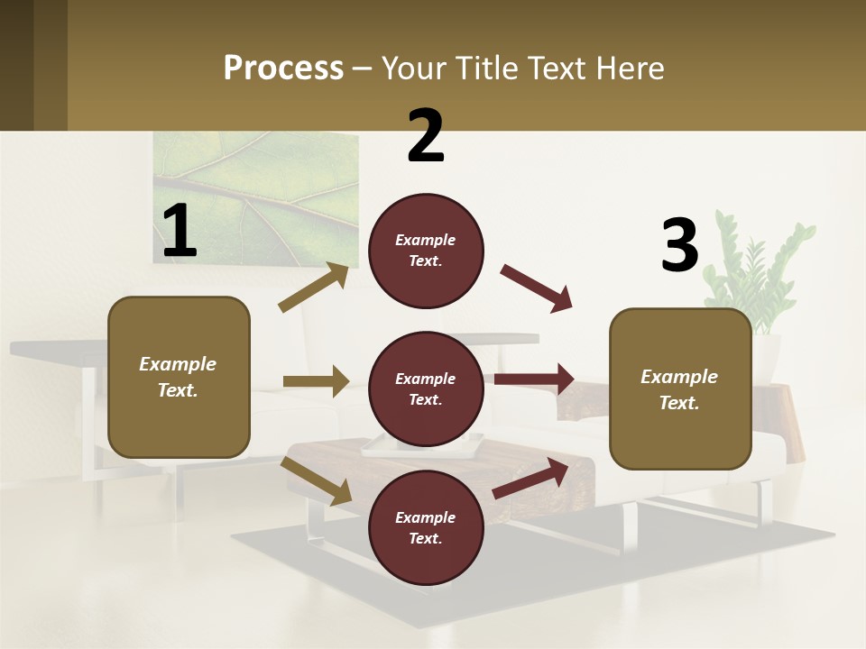 A Living Room With A White Couch And A Coffee Table PowerPoint Template
