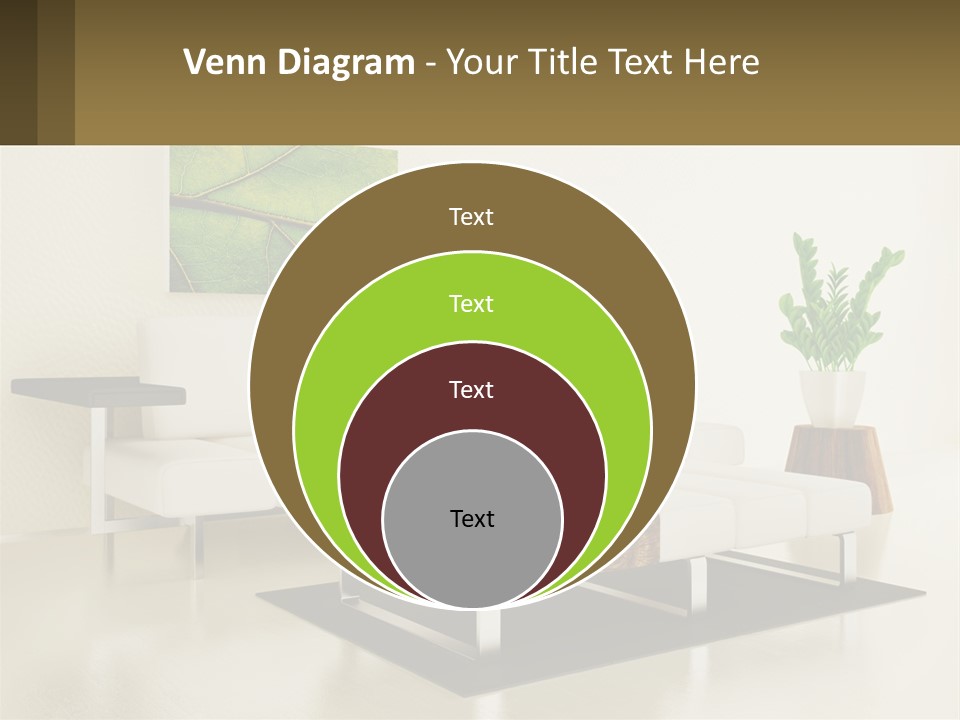 A Living Room With A White Couch And A Coffee Table PowerPoint Template