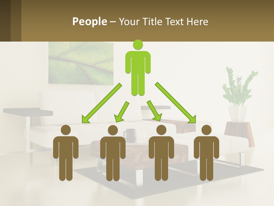 A Living Room With A White Couch And A Coffee Table PowerPoint Template