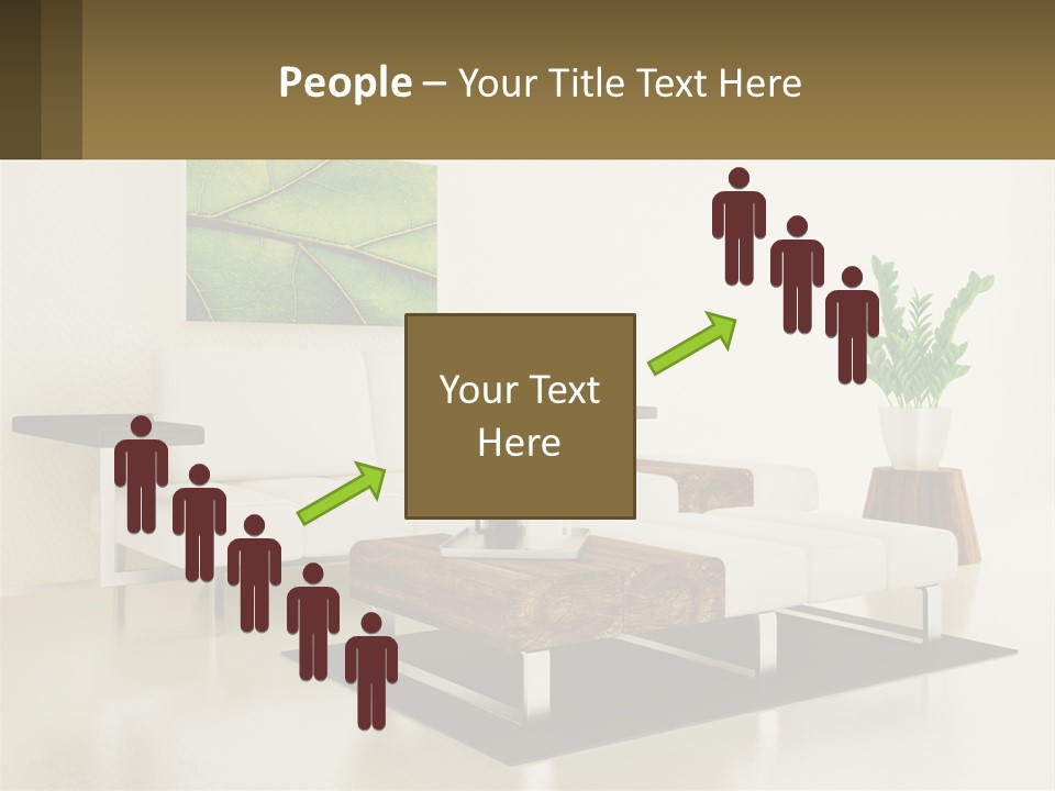 A Living Room With A White Couch And A Coffee Table PowerPoint Template
