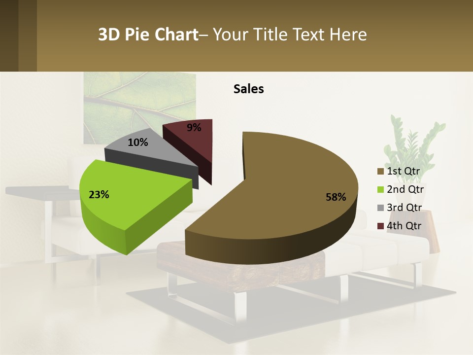 A Living Room With A White Couch And A Coffee Table PowerPoint Template