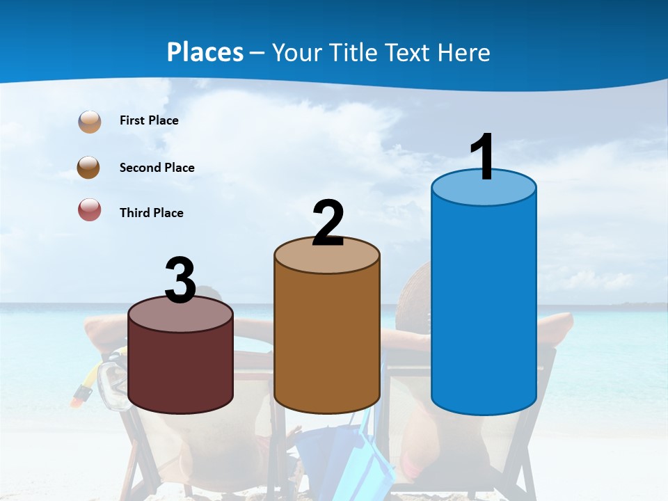 Two People Sitting In Beach Chairs On The Beach PowerPoint Template