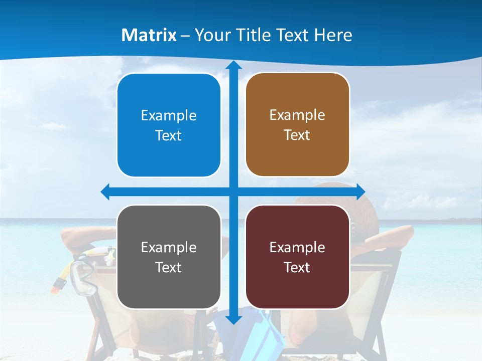 Two People Sitting In Beach Chairs On The Beach PowerPoint Template