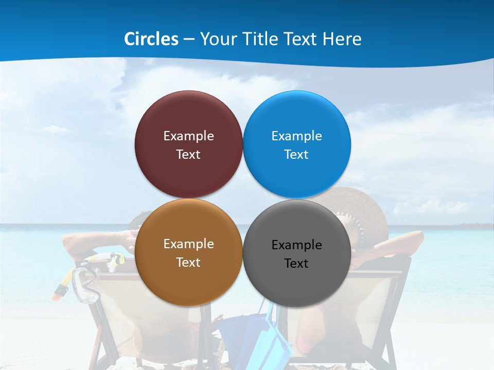 Two People Sitting In Beach Chairs On The Beach PowerPoint Template