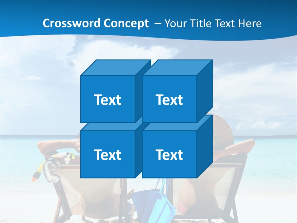 Two People Sitting In Beach Chairs On The Beach PowerPoint Template