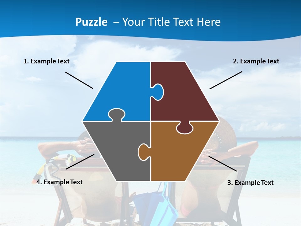 Two People Sitting In Beach Chairs On The Beach PowerPoint Template