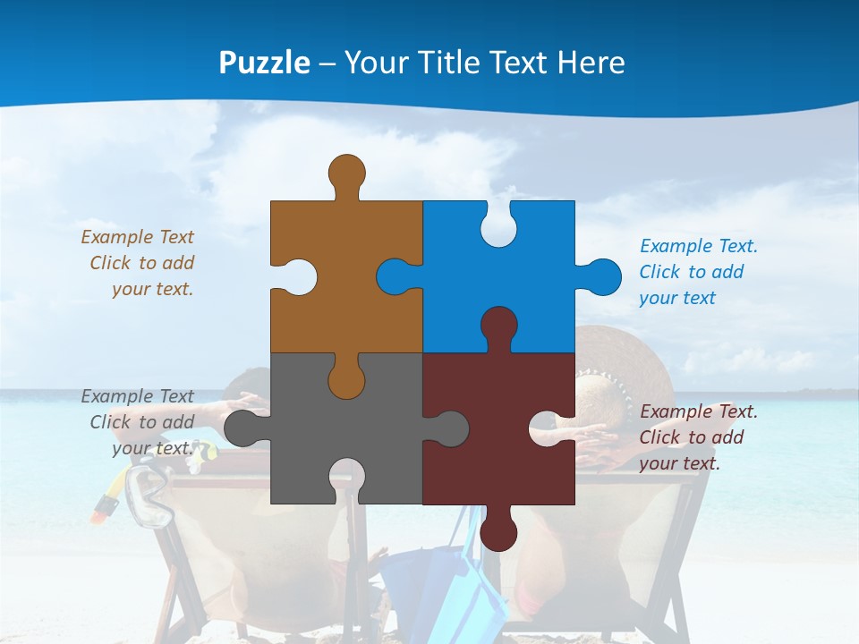 Two People Sitting In Beach Chairs On The Beach PowerPoint Template