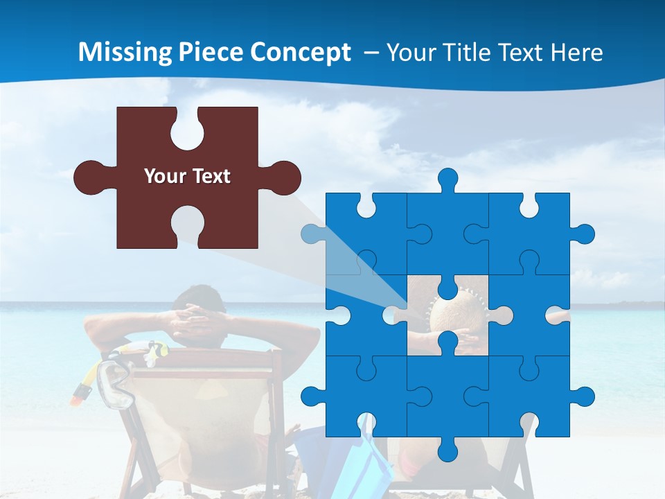 Two People Sitting In Beach Chairs On The Beach PowerPoint Template