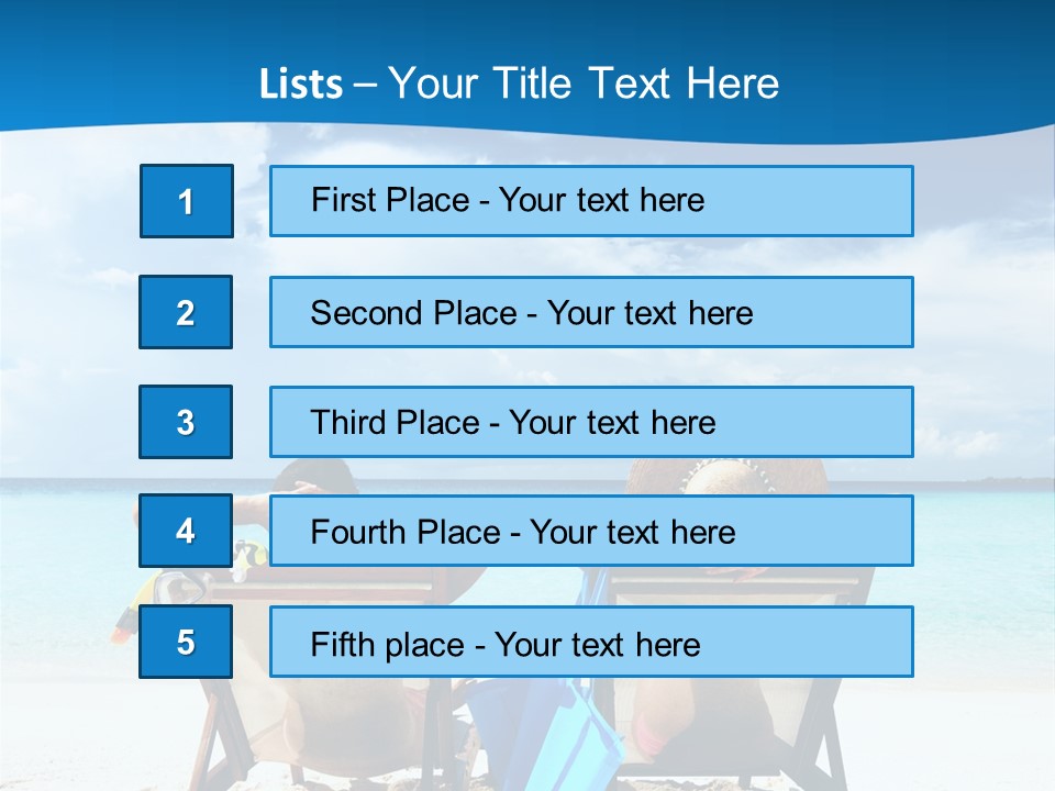 Two People Sitting In Beach Chairs On The Beach PowerPoint Template