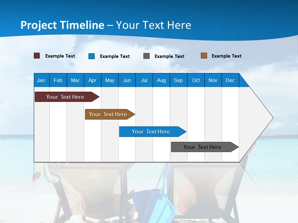 Two People Sitting In Beach Chairs On The Beach PowerPoint Template
