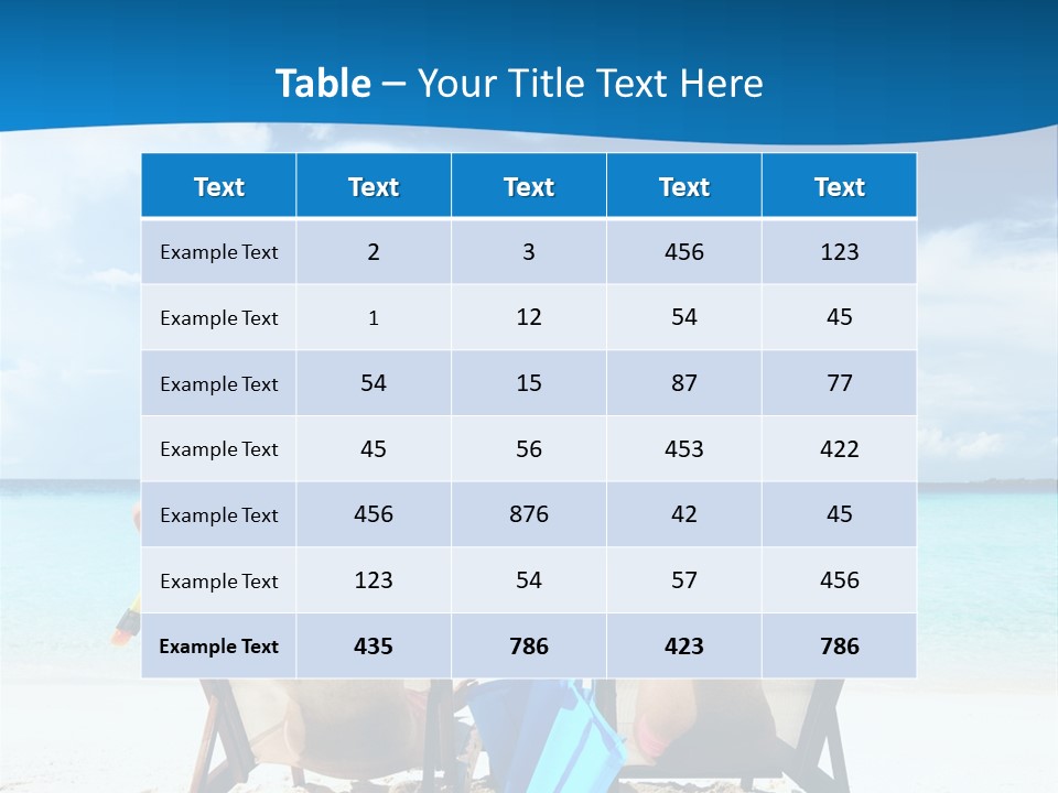 Two People Sitting In Beach Chairs On The Beach PowerPoint Template