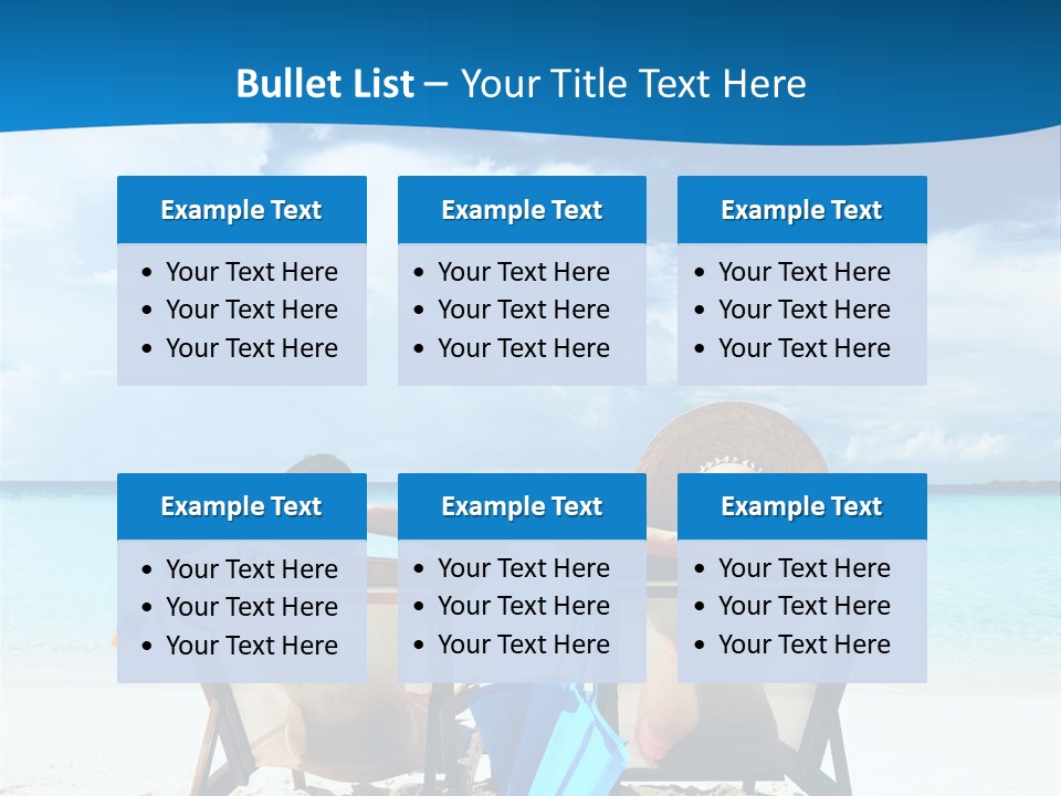 Two People Sitting In Beach Chairs On The Beach PowerPoint Template