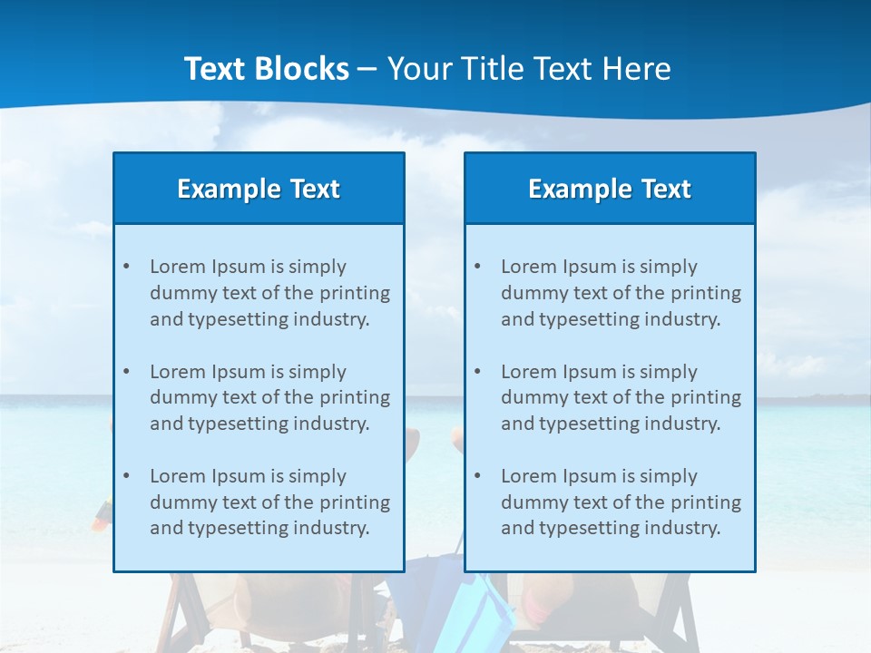 Two People Sitting In Beach Chairs On The Beach PowerPoint Template
