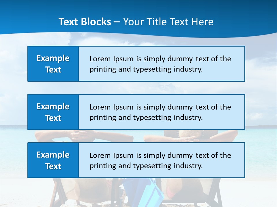 Two People Sitting In Beach Chairs On The Beach PowerPoint Template