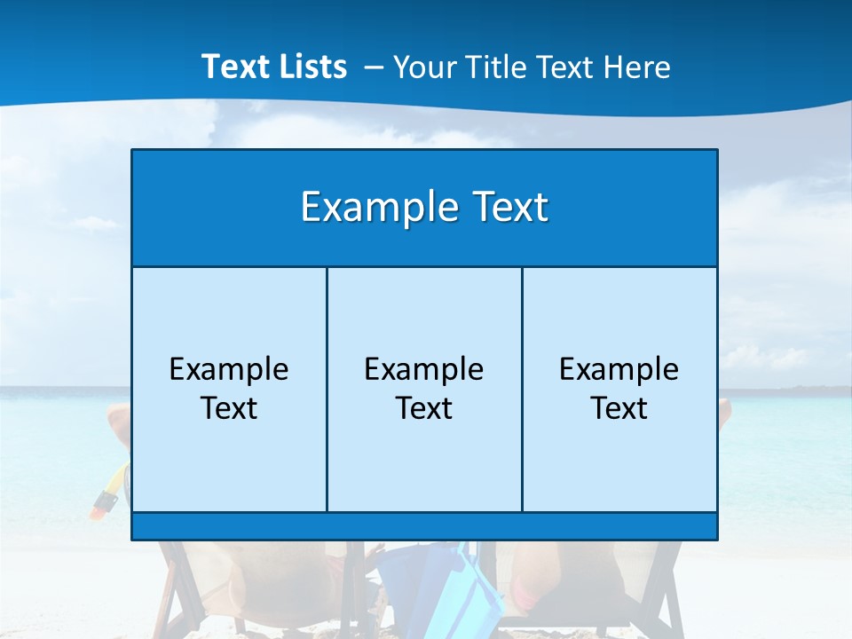 Two People Sitting In Beach Chairs On The Beach PowerPoint Template