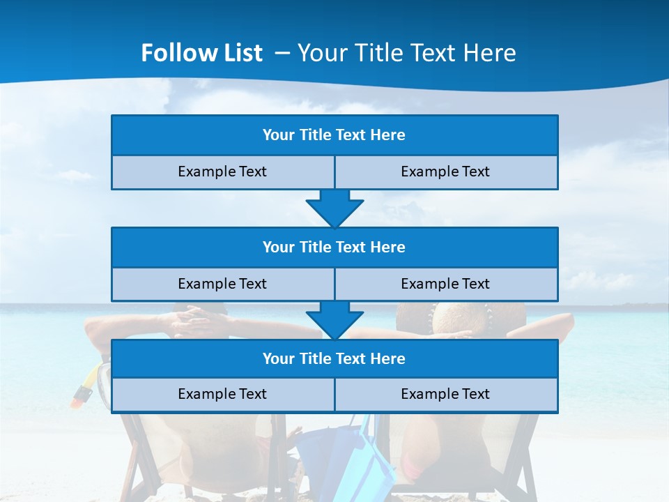 Two People Sitting In Beach Chairs On The Beach PowerPoint Template