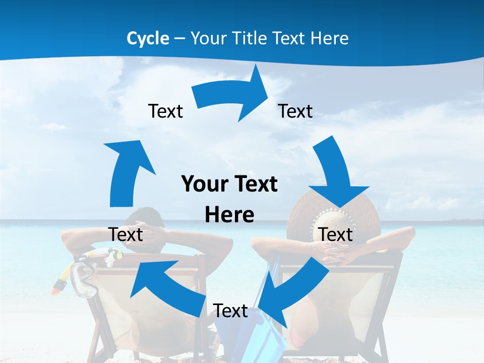 Two People Sitting In Beach Chairs On The Beach PowerPoint Template