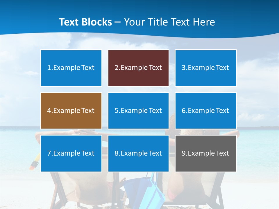 Two People Sitting In Beach Chairs On The Beach PowerPoint Template