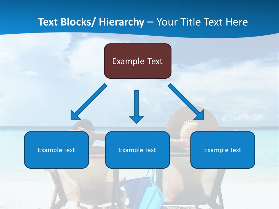 Two People Sitting In Beach Chairs On The Beach PowerPoint Template