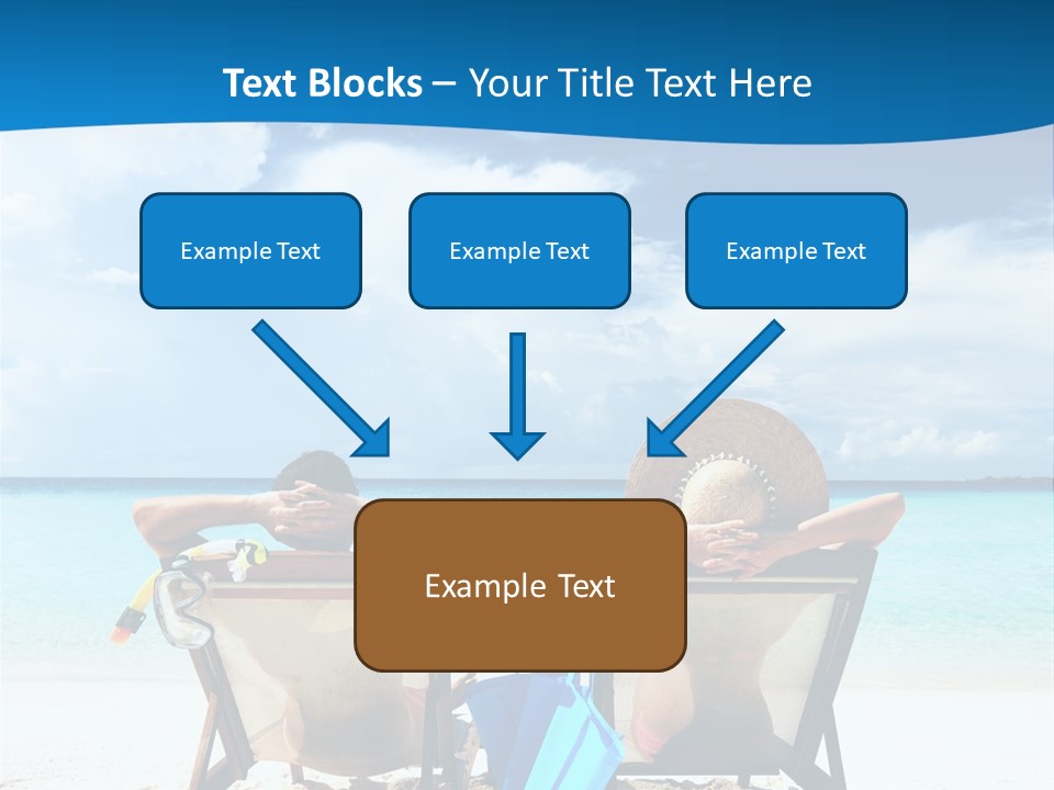 Two People Sitting In Beach Chairs On The Beach PowerPoint Template