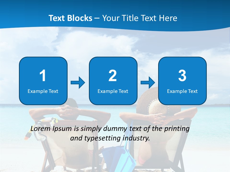 Two People Sitting In Beach Chairs On The Beach PowerPoint Template