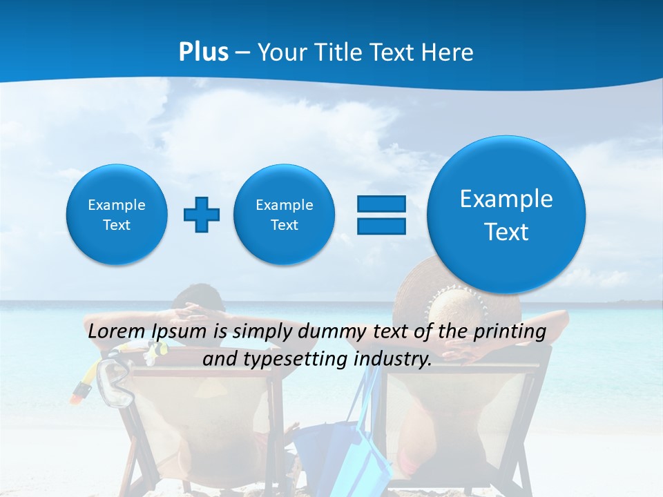 Two People Sitting In Beach Chairs On The Beach PowerPoint Template